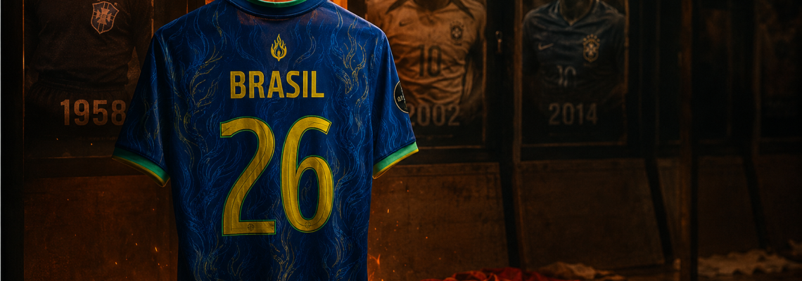 Conceito de design e significado cultural da camisa azul do Brasil 2026