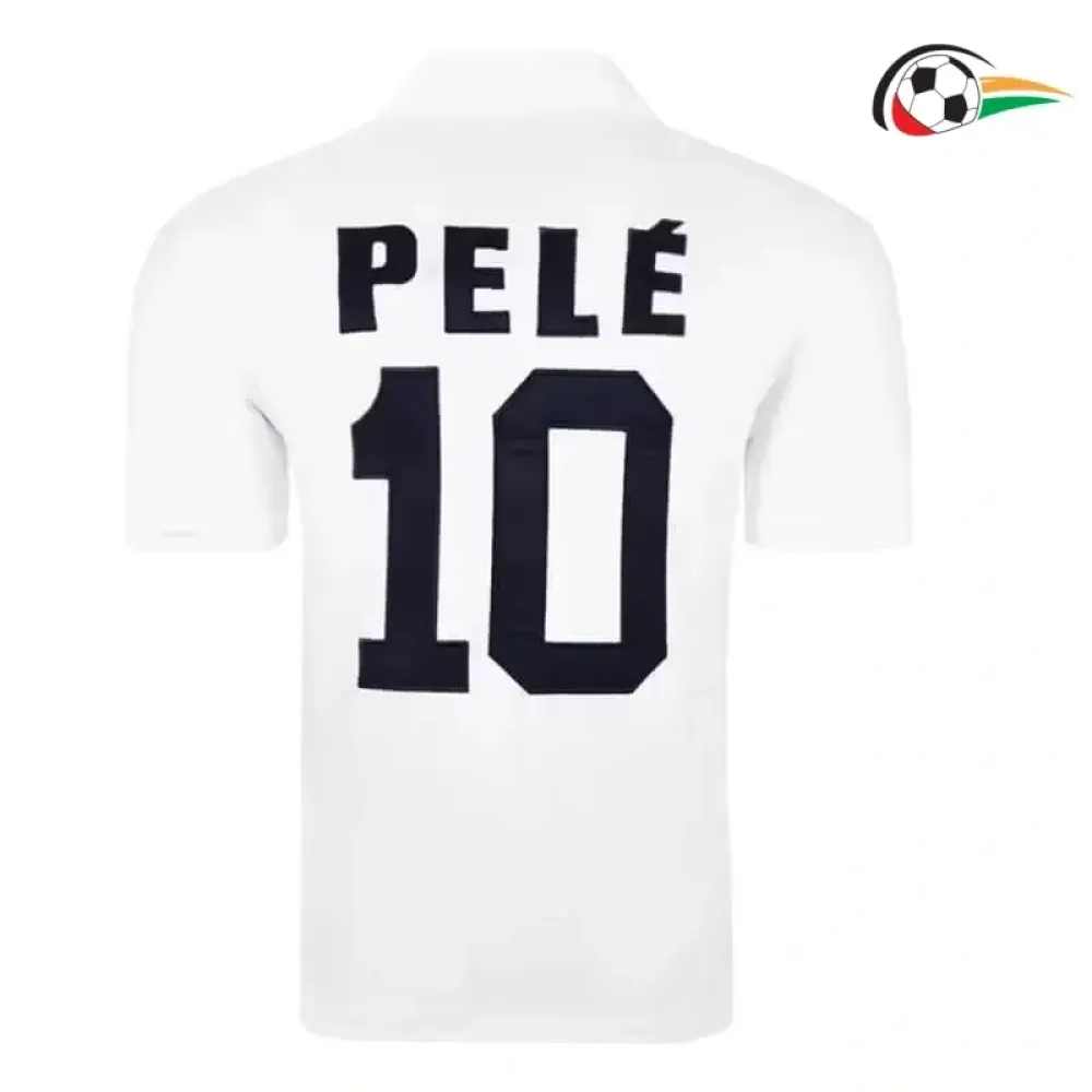 Camisa Retrô Brasil 1970 de Pelé Branco