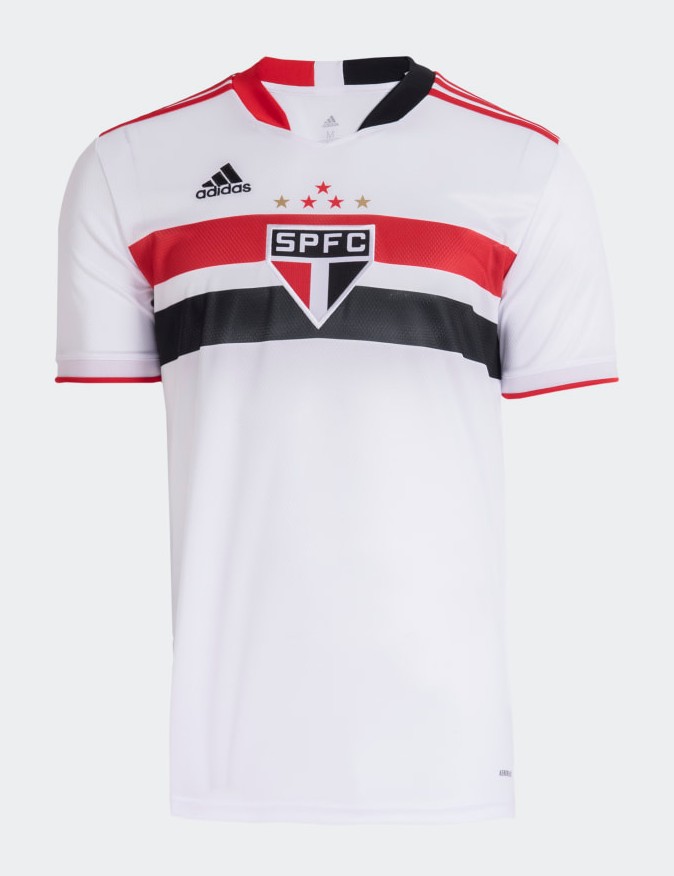São Paulo camisa branca com faixa tricolor central